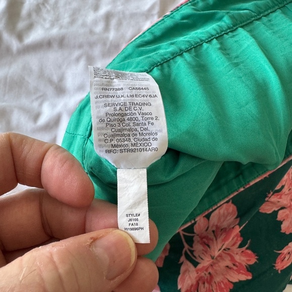 J. Crew Mercantile Women's Floral Print Pencil Skirt Green/Pink Size 14 Lined - Picture 7 of 12